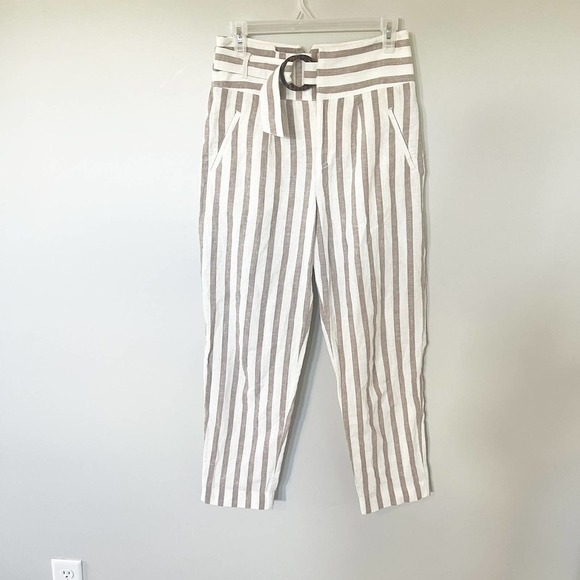 Anthropologie Oasis Striped Linen Blend Pants women’s size 2 - Picture 1 of 11